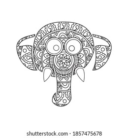 elephant face vector design. Elephant face logo.