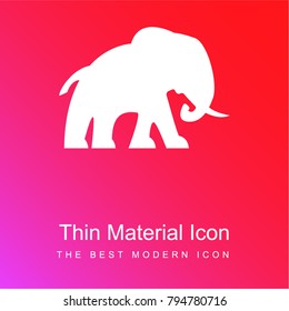 Elephant Facing Right red and pink gradient material white icon minimal design