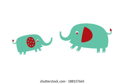 elephant father and son