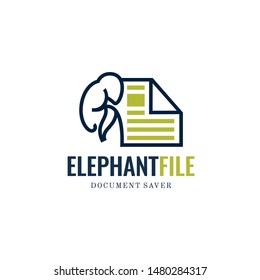 Elephant File Logo Design Template Inspiration - Vector