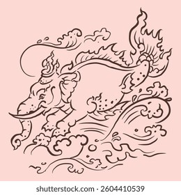 Elephant fish imagination vector for illustration, card, decoration