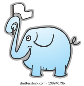 Elephant and flag