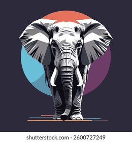 An elephant flat 2d simple vector illustration
