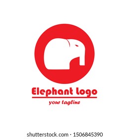 Elephant flat design logo for mobile apps - Vector