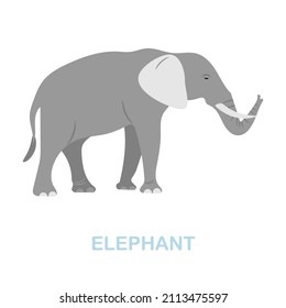 Elephant flat icon. Colored element sign from wild animals collection. Flat Elephant icon sign for web design, infographics and more.
