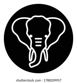 Elephant Flat Icon Isolated On White Background