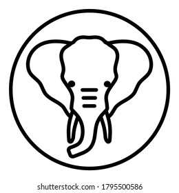 Elephant Flat Icon Isolated On White Background