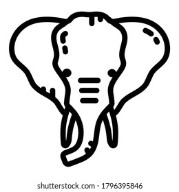Elephant Flat Icon Isolated On White Background