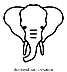 Elephant Flat Icon Isolated On White Background