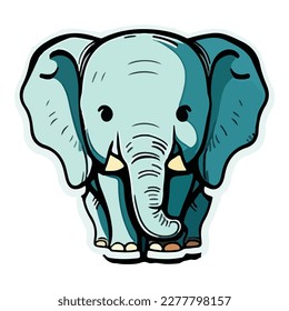 Elephant Flat Icon Isolated On White Background
