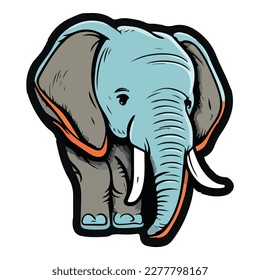 Elephant Flat Icon Isolated On White Background