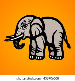 Elephant. Flat Image. Isolated object. Isolated object.