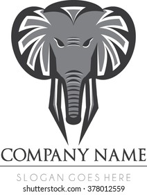 Elephant flat modern tattoo logo vector