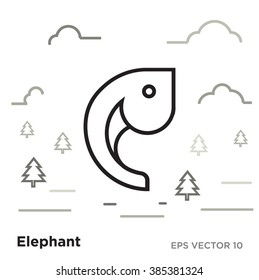 elephant flat styles vector illustration for business illustration logo