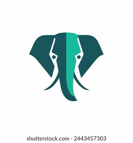 Elephant Flat Vector Art Wildlife, Animal, Mammal, Nature, Icon.