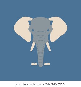 Elephant Flat Vector Art Wildlife, Animal, Mammal, Nature, Icon.