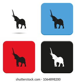 Elephant flat vector icon. Animal illustration.