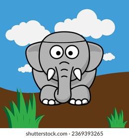 ELEPHANT WITH A FLOWER NATURE