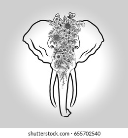Elephant flower on head