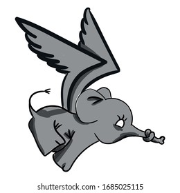 elephant. flying elephant. elephant with wings.
