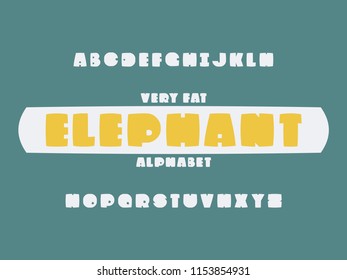 Elephant font. Vector alphabet letters. Typeface design. 
