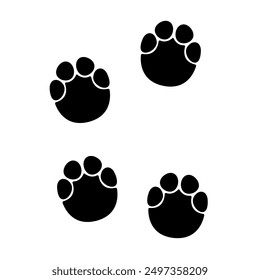 elephant foot print icon flat vector illustration clipart