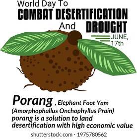 Elephant Foot Yam (Indonesian people called is "Porang") as a solution for World day to Combat  Desertification and Drought.