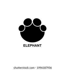 símbolo de signo vectorial de icono de huella elefante