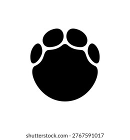 Elephant footprint silhouette vector flat illustration design.