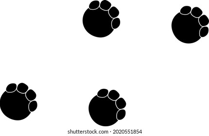 Elephant footprints isolated vector illustration.