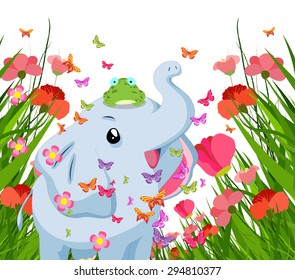 elephant, frog and butterflies welcome spring