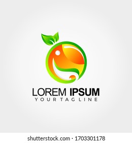 Elephant Fruit drink Logo design vector illustrator Template