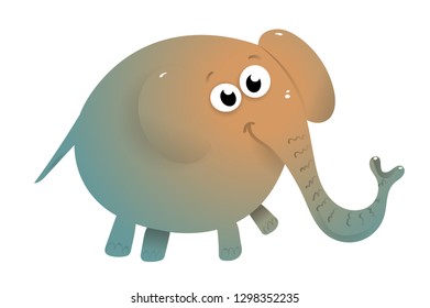 the elephant. funny cartoon elephant.