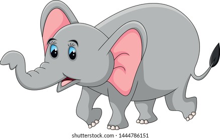 Elephant funny cartoon vector illustration