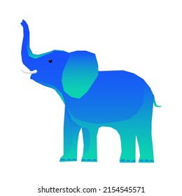 Elephant Funny Pet. Bright Elephant Animal Cartoon Cute Symbol. Imaginary Colored Elephant Icon.