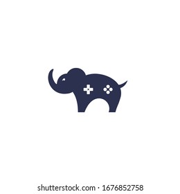 Diseño del logo de la consola de juegos para elefantes.