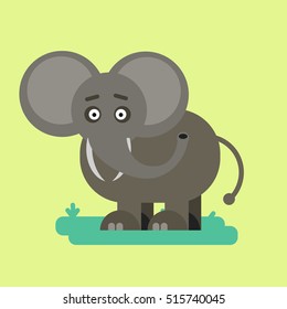 Elephant geometric flat vector illustration