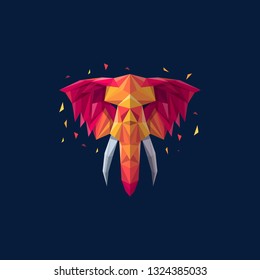 Elephant Geometric illustration vector template. Suitable for Creative Industry, Multimedia, entertainment, Educations, Shop, and any related business
