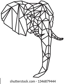 elephant geometric line art design