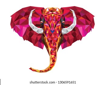 ELEPHANT Geometric low poly design. EPS10