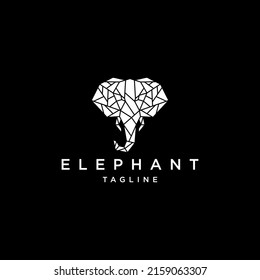 Elephant geometric polygonal logo vector icon design template