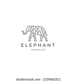 Elephant geometric polygonal logo vector icon design template