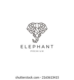 Plantilla de diseño de iconos para el vector del logotipo poligonal geométrico del elefante