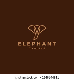 Elephant geometric polygonal logo vector icon design template