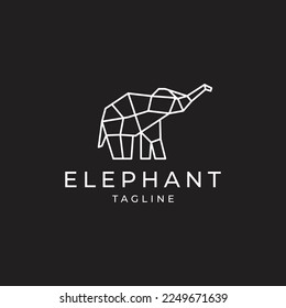 Elephant geometric polygonal logo vector icon design template