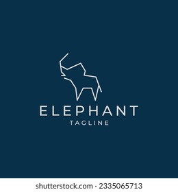 Elephant geometric polygonal logo vector icon design template