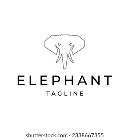 Elephant geometric polygonal logo vector icon design template