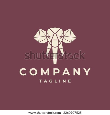 Elephant geometric polygonal logo vector icon design template