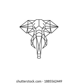 elephant geometric vector illustration. animal icon line style design. animal wall art