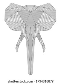 Elefante con formas geométricas y patrón